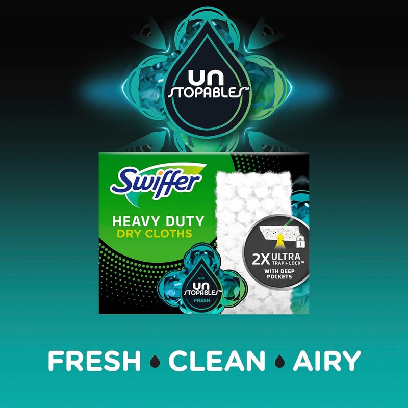 Swiffer Sweeper Heavy Duty Dry Multi-Surface Cloth Refills for Floor Sweeping and Cleaning, Unstopables Fresh Scent, 20 Count - Image 3